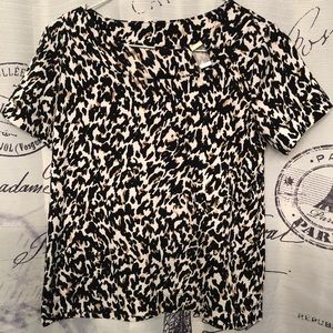 Women’s Animal Print blouse with metal buckle